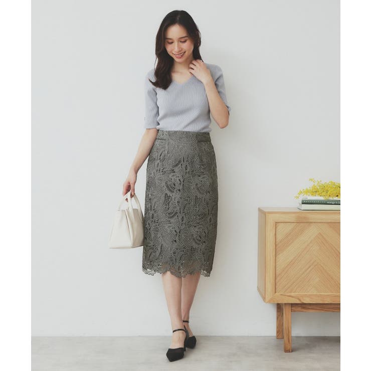 《XS-LLサイズ》フラワーレースタイトスカート【洗濯機洗い可】 | index | 詳細画像2 