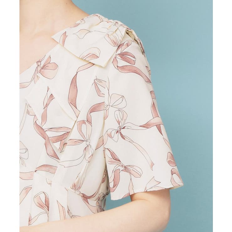 《美人百花掲載》リボン柄タックスリーブワンピース【洗濯機洗い可 イージーアイロン… | index | 詳細画像14 