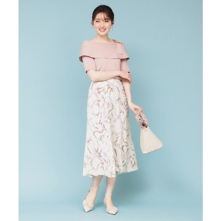 リボン柄マーメイドフレアスカート【洗濯機洗い可/イージーアイロン】 | index | 詳細画像4 