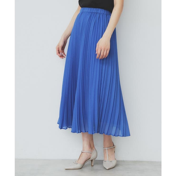 ブルー(093) | シアープリーツフレアスカート【洗濯機洗い可】 | index