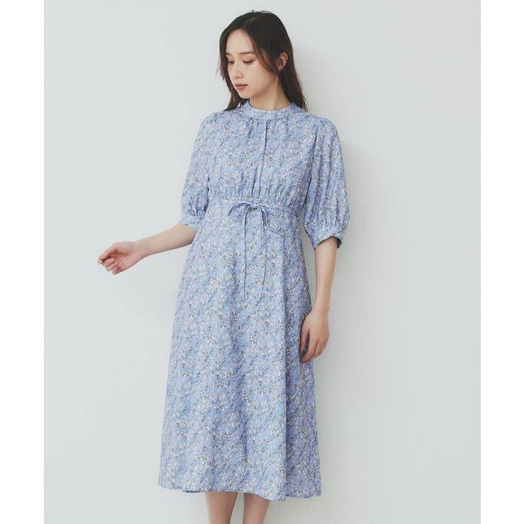 スタンドネック小花柄ワンピース【洗濯機洗い可/イージーアイロン】 | index | 詳細画像13 