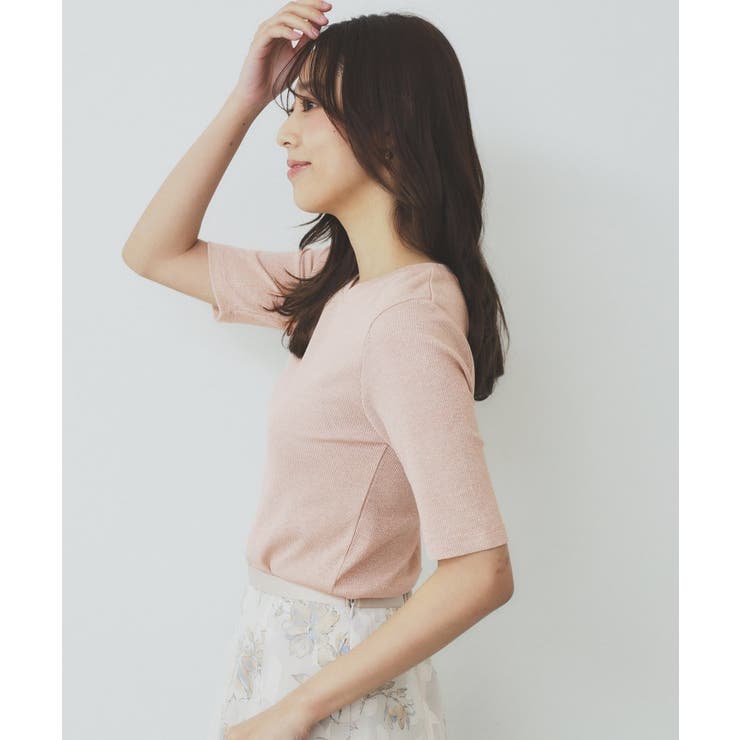 ラメリブクルーネックトップス【洗濯機洗い可】 | index | 詳細画像6 