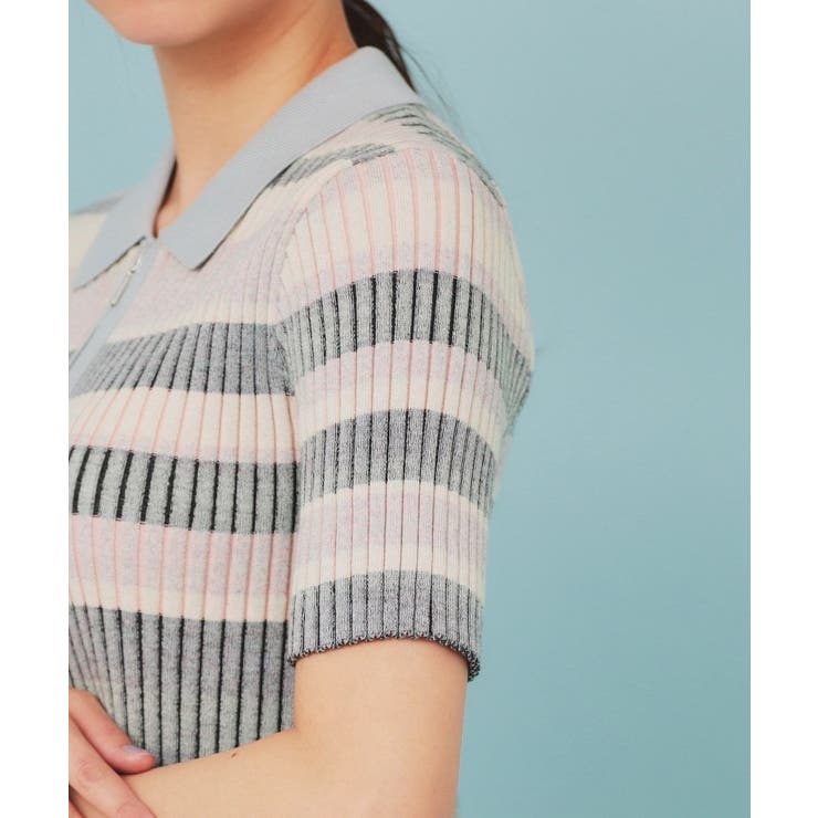 マルチボーダーダブルジップニット【洗濯機洗い可】 | index | 詳細画像17 