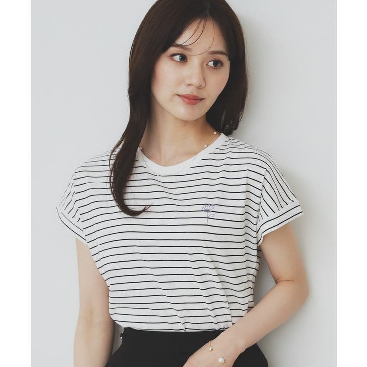 《6色展開 S 3Lサイズ》フラワー刺繍Tシャツ【汗ジミ防止 | index | 詳細画像23 