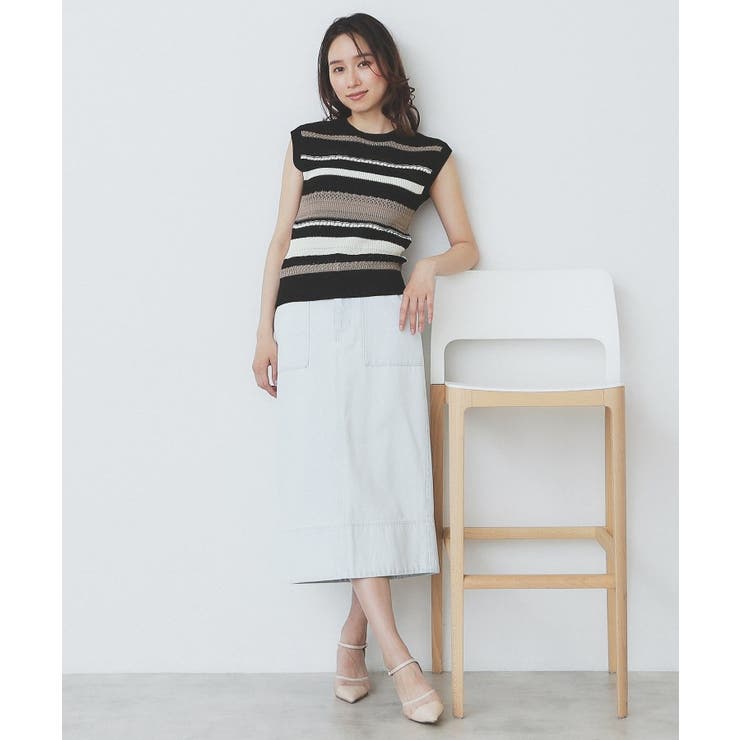 透かし編みノースリーブニット/セットアップ対応【洗濯機洗い可】 | index | 詳細画像10 