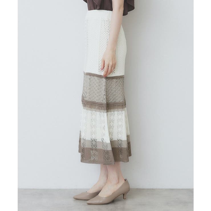 透かし編みフレアニットスカート/セットアップ対応【洗濯機洗い可】 | index | 詳細画像18 