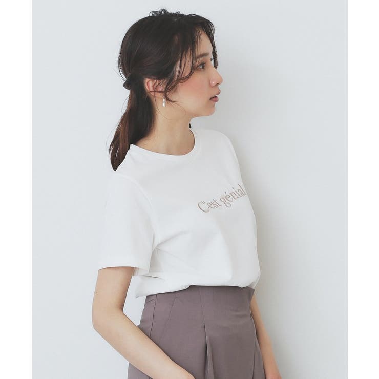 パール調刺繍ロゴTシャツ【汗ジミ防止 吸水速乾 接触冷感 | index | 詳細画像3 