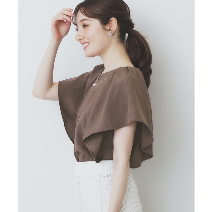 《7色展開 S LLサイズ》フリルタックスリーブキーネックブラウス【吸水速乾 | index | 詳細画像5 