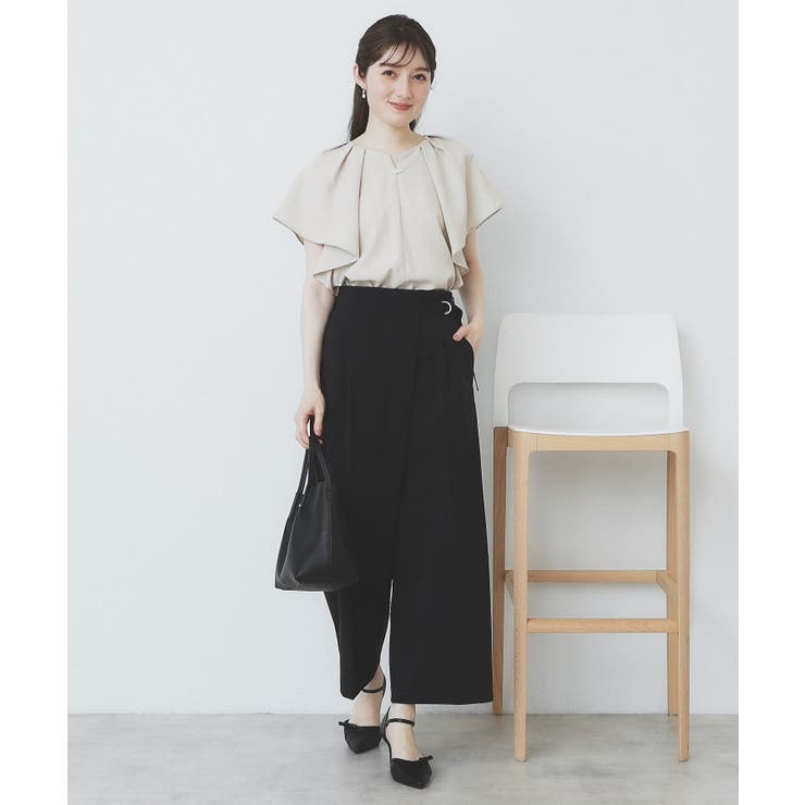 《7色展開 S LLサイズ》フリルタックスリーブキーネックブラウス【吸水速乾 | index | 詳細画像11 