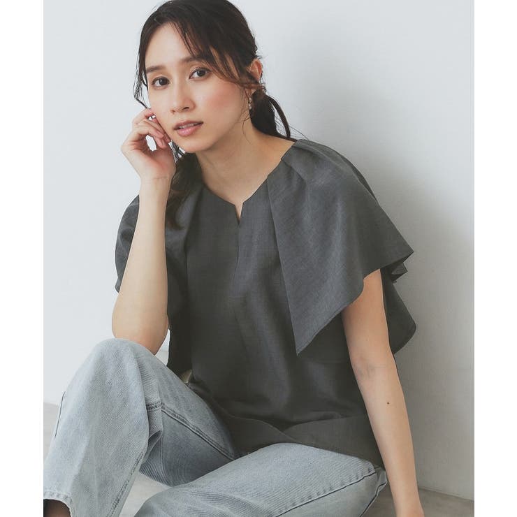 《7色展開 S LLサイズ》フリルタックスリーブキーネックブラウス【吸水速乾 | index | 詳細画像31 