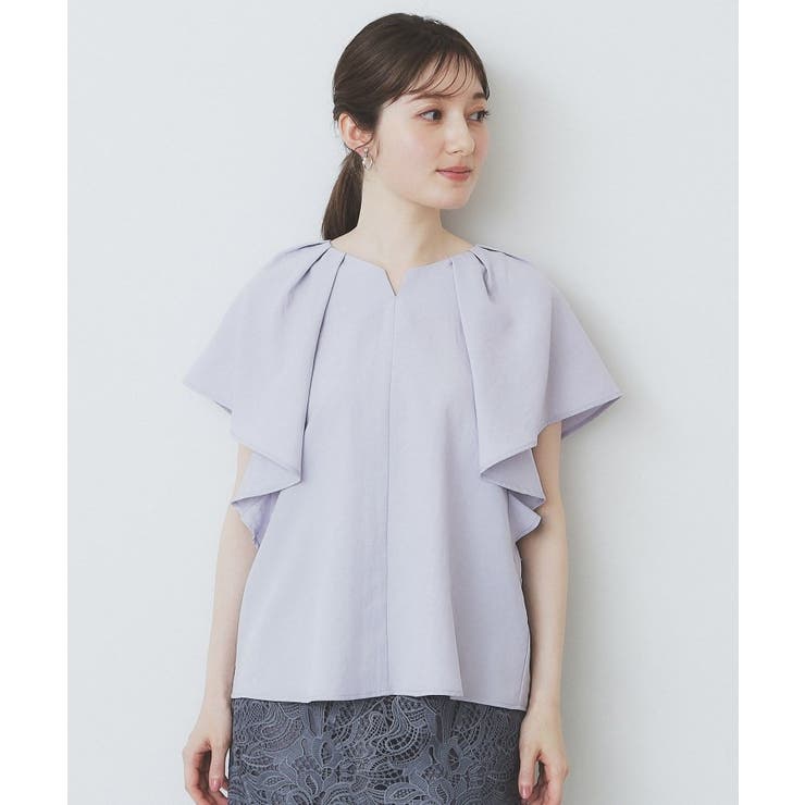 《7色展開 S LLサイズ》フリルタックスリーブキーネックブラウス【吸水速乾 | index | 詳細画像53 