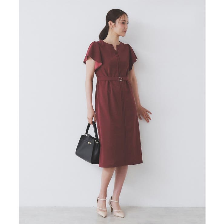 《S-3Lサイズ》フリルスリーブワンピース【洗濯機洗い可】 | index | 詳細画像10 