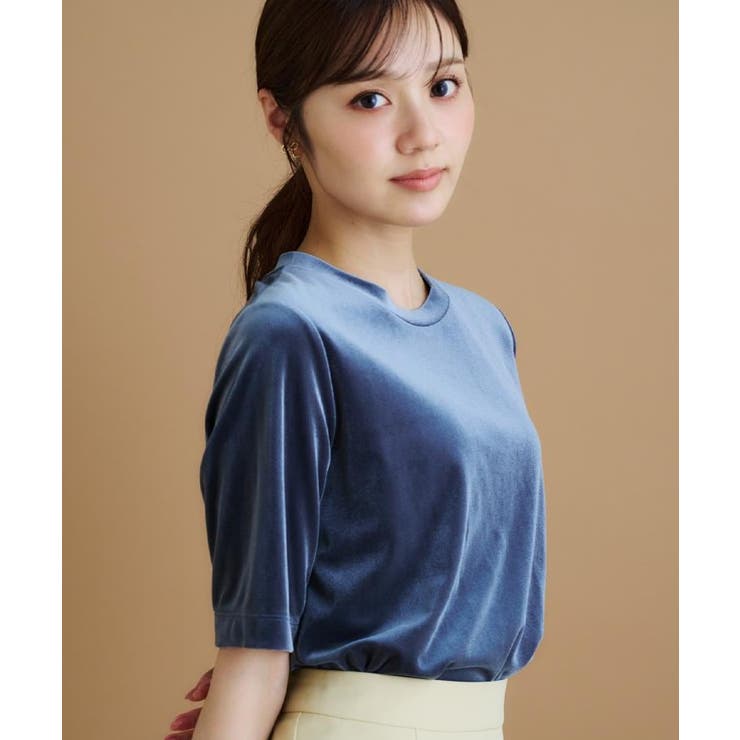《andGIRL掲載》ベロアボクシーTシャツ【洗濯機洗い可】 | index | 詳細画像3 