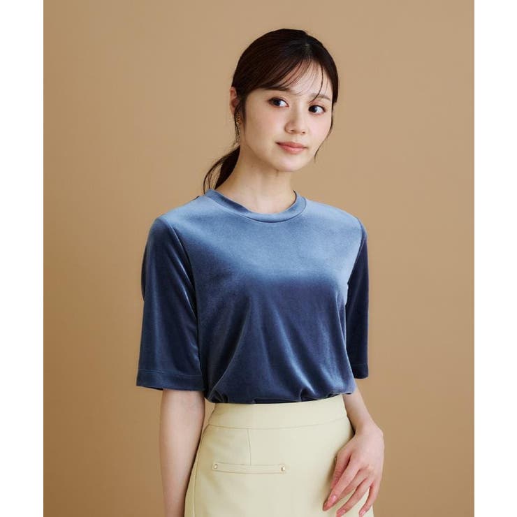 《andGIRL掲載》ベロアボクシーTシャツ【洗濯機洗い可】 | index | 詳細画像2 