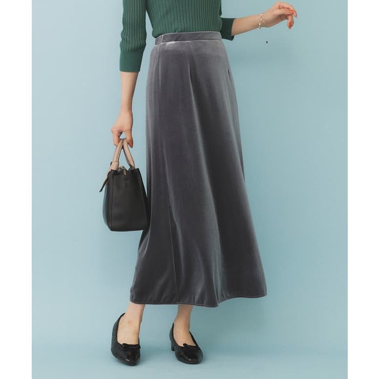 チャコールグレー(014) | ベロアジャージナロースカート【洗濯機洗い可】 | index