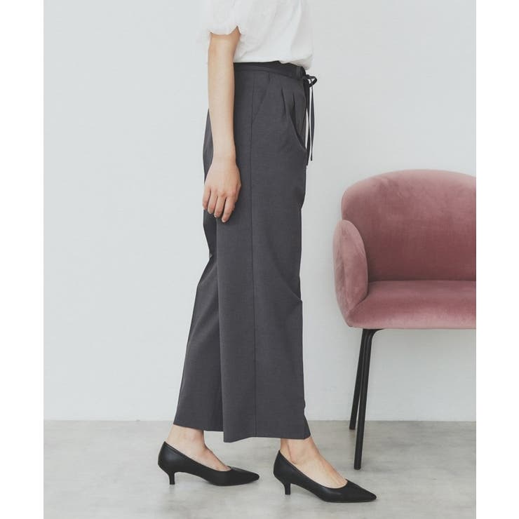 ストレッチ2タックワイドパンツ【洗濯機洗い可/接触冷感/吸水速乾】 | index | 詳細画像1 