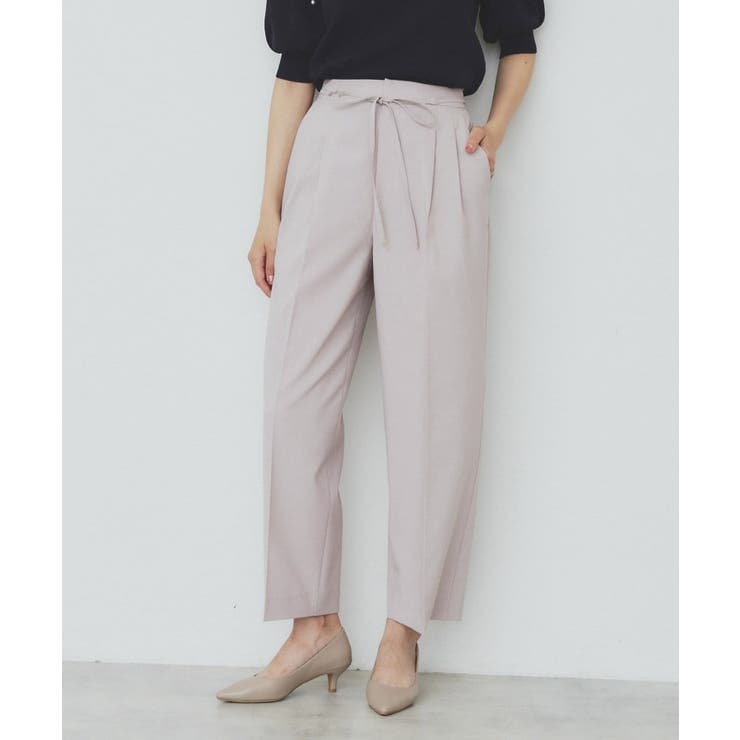 ライトベージュ(051) | ストレッチ2タックワイドパンツ【洗濯機洗い可/接触冷感/吸水速乾】 | index