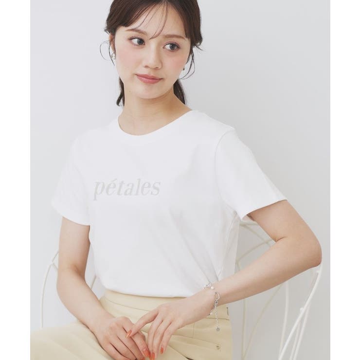 オフホワイト(003) | 《S-LLサイズ》フロッキーロゴTシャツ【接触冷感／UVケア／洗濯機洗い可】 | index