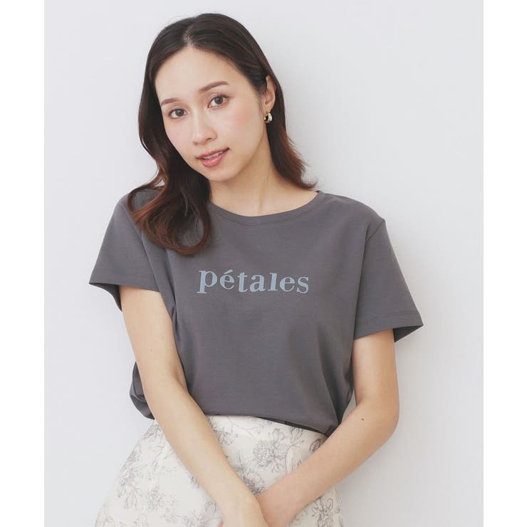 チャコールグレー(014) | 《S-LLサイズ》フロッキーロゴTシャツ【接触冷感／UVケア／洗濯機洗い可】 | index
