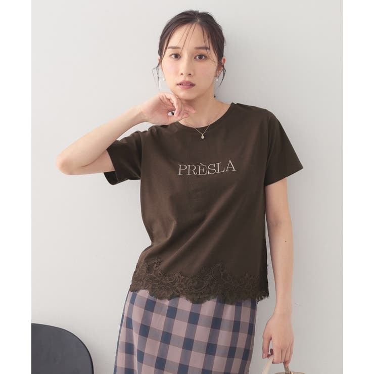 【接触冷感／UVケア】裾レースロゴTシャツ《洗濯機OK／S-3L》 | index | 詳細画像10 