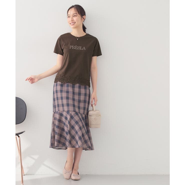 【接触冷感／UVケア】裾レースロゴTシャツ《洗濯機OK／S-3L》 | index | 詳細画像11 