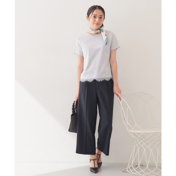 【接触冷感／UVケア】裾レースロゴTシャツ《洗濯機OK／S-3L》 | index | 詳細画像15 