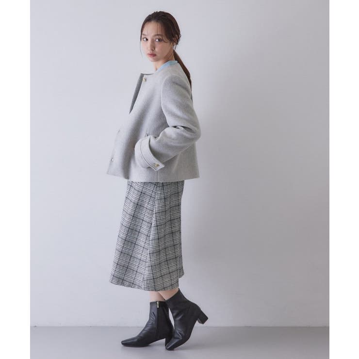 【植草美幸先生が指南する好印象スタイル】カシミヤ混ノーカラーショートコート | index | 詳細画像6 
