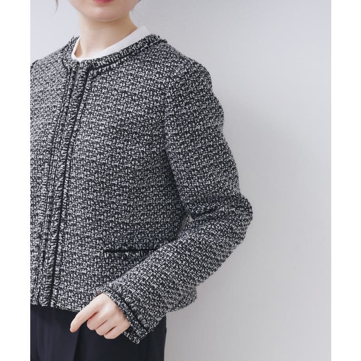 ≪通勤 セレモニー セットアップ対応≫ノーカラーツイードジャケット【洗濯機OK】 | index | 詳細画像32 