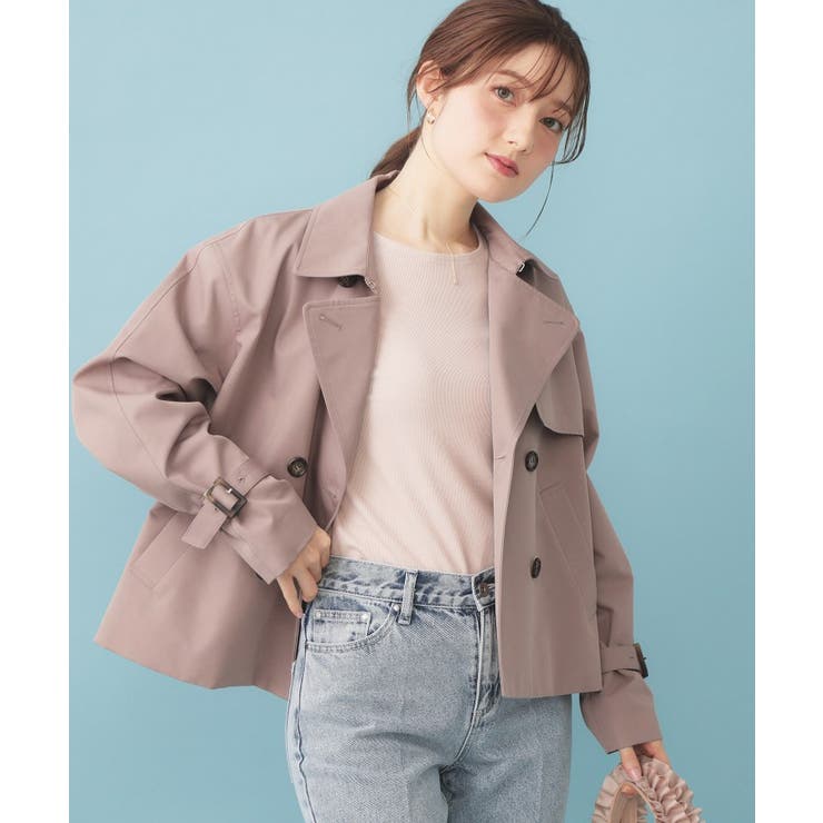 トープ(054) | キャンディスリーブショートトレンチコート【洗濯機OK 撥水 防花粉】《5col》 | index