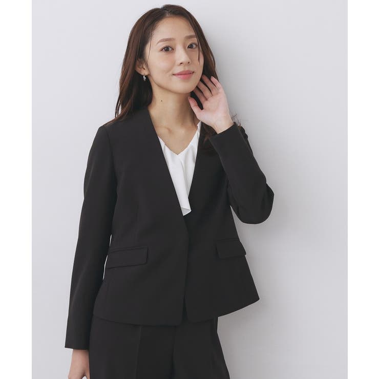 ストレッチノーカラージャケット セットアップ対応【洗濯機OK 防シワ | index | 詳細画像13 