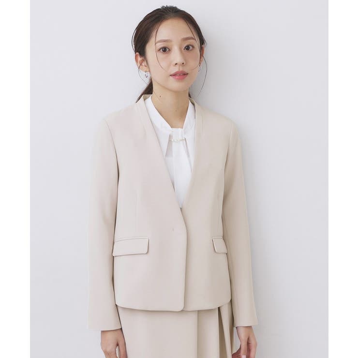 ストレッチノーカラージャケット セットアップ対応【洗濯機OK 防シワ | index | 詳細画像17 