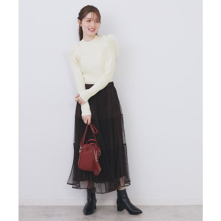 ショルダーチュールフリルハイネックニット【洗濯機OK/抗ピル】 | index | 詳細画像3 