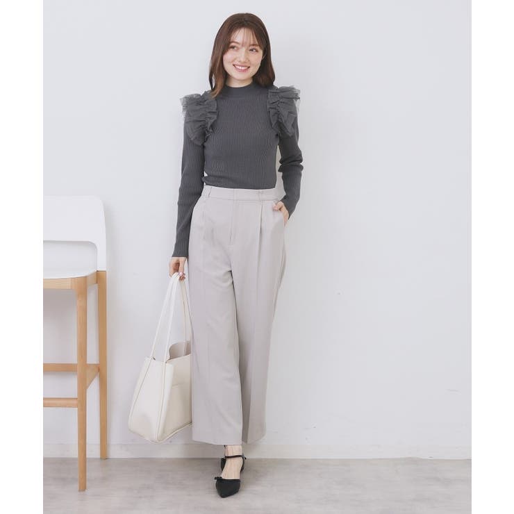 ショルダーチュールフリルハイネックニット【洗濯機OK/抗ピル】 | index | 詳細画像7 