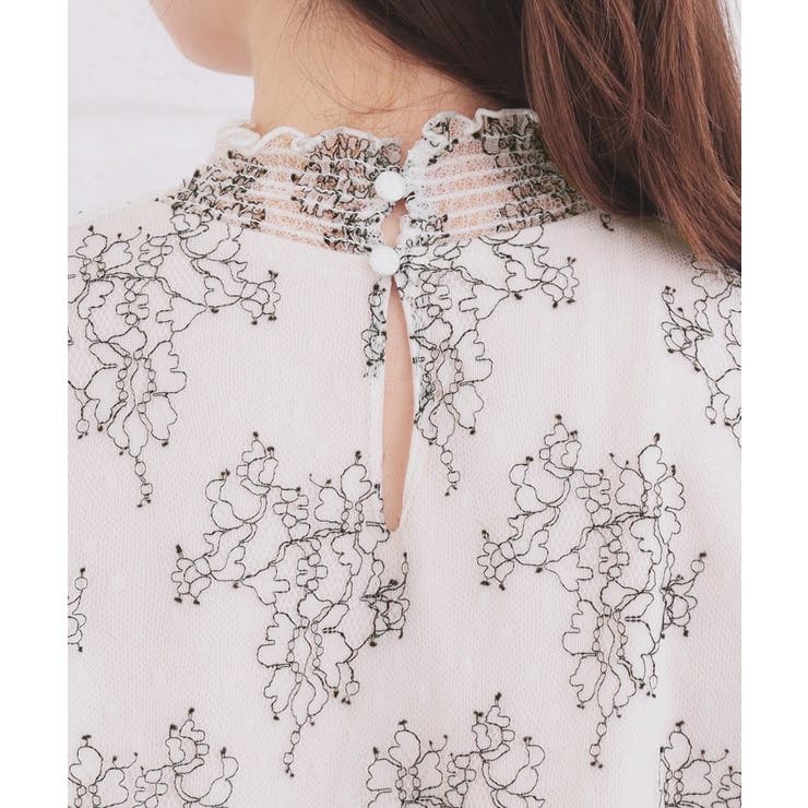 フリルハイネックレーストップス【洗濯機OK】 | index | 詳細画像17 