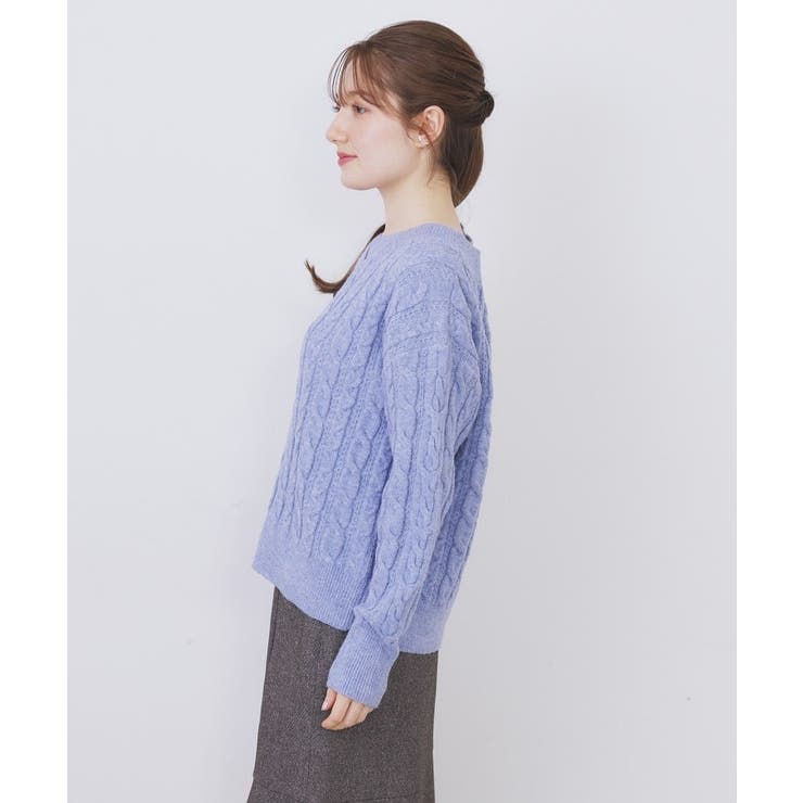 ラメ混ファンシーケーブルVネックニット【洗濯機OK】 | index | 詳細画像18 