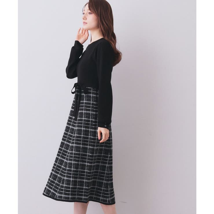 チェックラメジャカードニットワンピース | index | 詳細画像2 