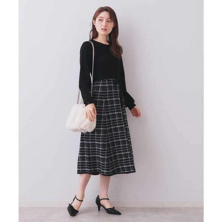 チェックラメジャカードニットワンピース | index | 詳細画像3 