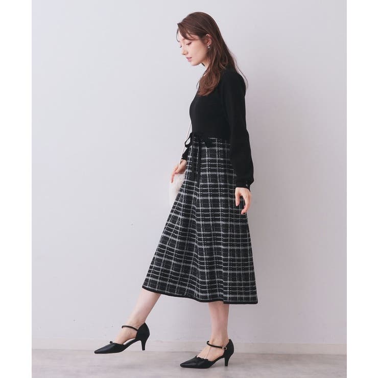 チェックラメジャカードニットワンピース | index | 詳細画像4 