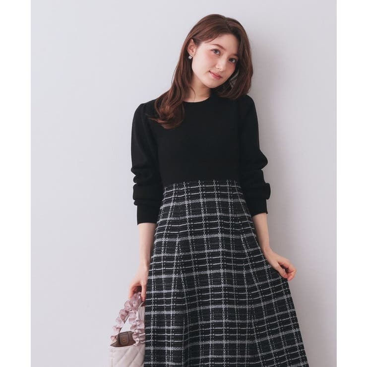 チェックラメジャカードニットワンピース | index | 詳細画像5 