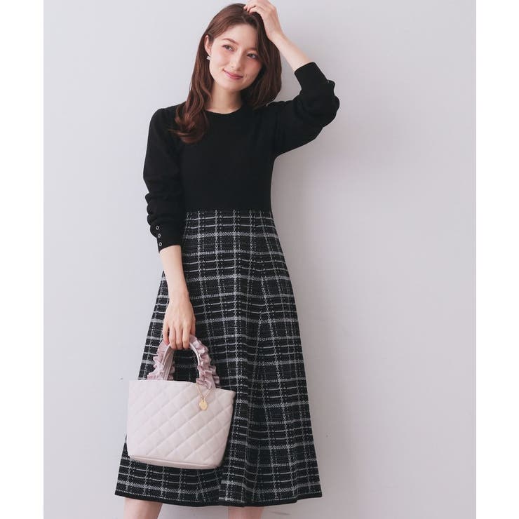 チェックラメジャカードニットワンピース | index | 詳細画像6 