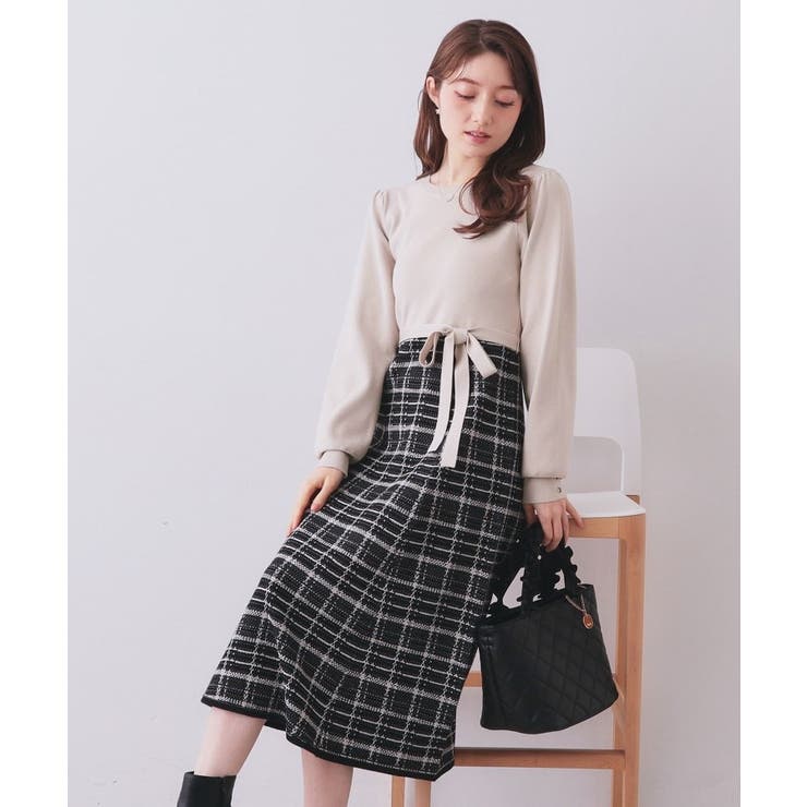 チェックラメジャカードニットワンピース | index | 詳細画像9 