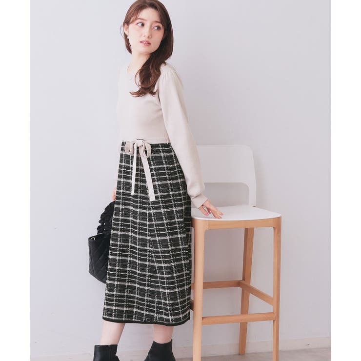 チェックラメジャカードニットワンピース | index | 詳細画像10 