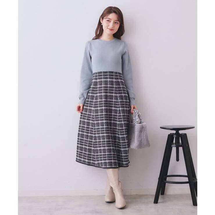 チェックラメジャカードニットワンピース | index | 詳細画像21 