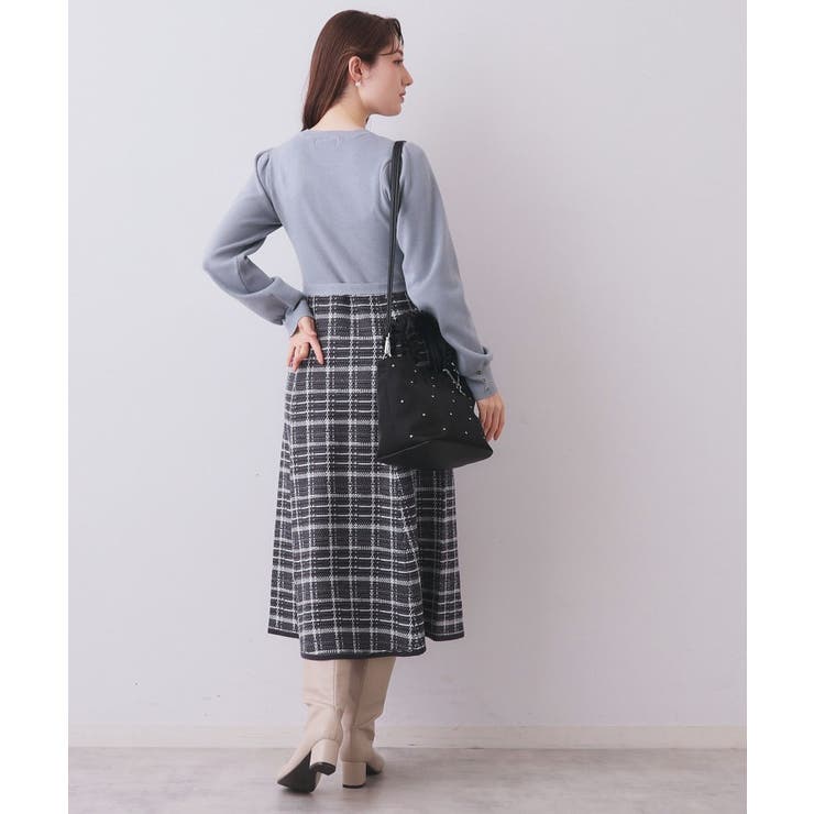 チェックラメジャカードニットワンピース | index | 詳細画像16 