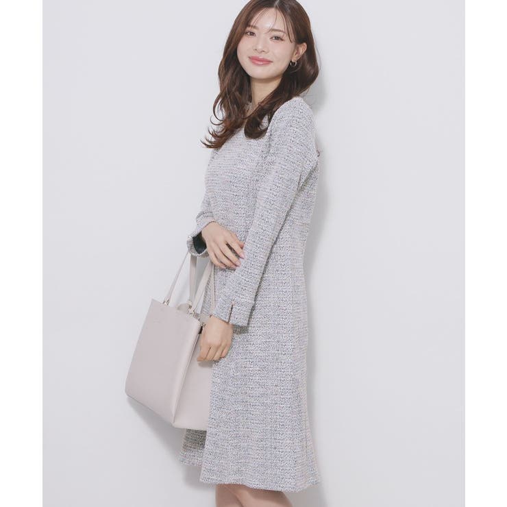 ミックスツィードフレアワンピース【洗える イージーアイロン ストレッチ】《S～3… | index | 詳細画像1 