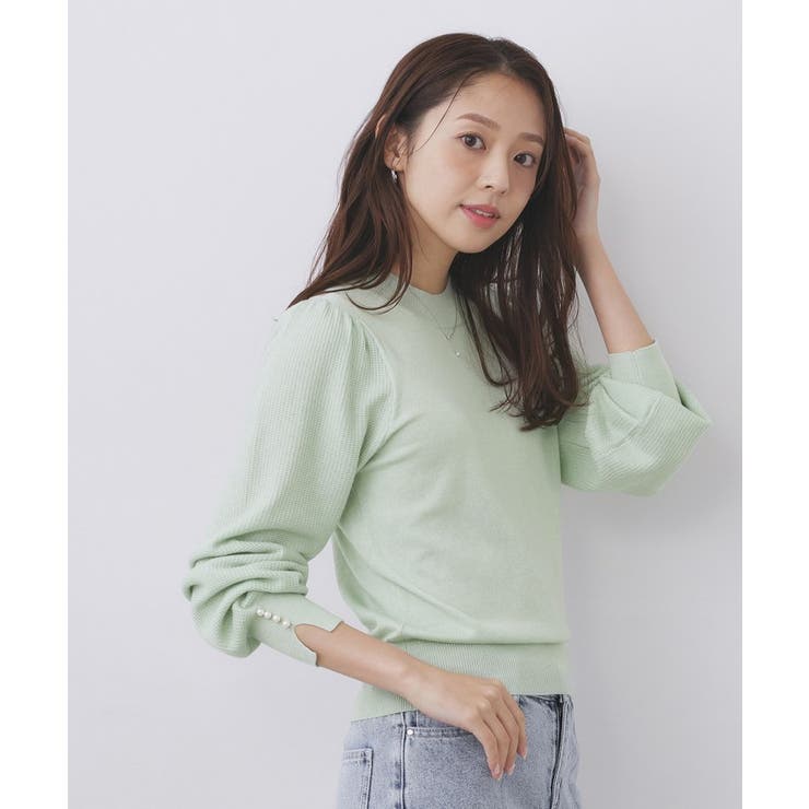 柄編みスリーブハイネックニット【洗濯機OK】 | index | 詳細画像9 