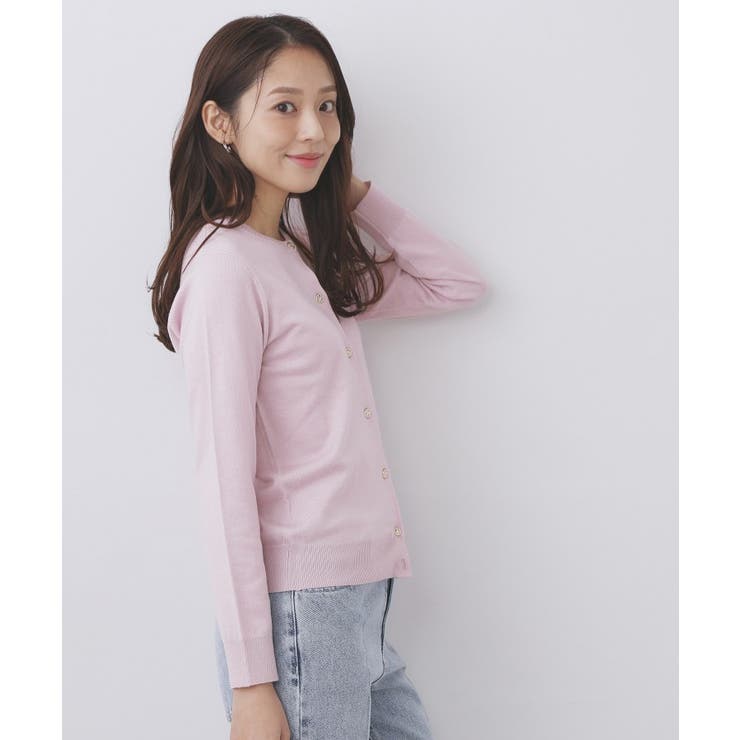 柄編みクルーネックカーディガン【洗濯機OK】《7col》 | index | 詳細画像5 