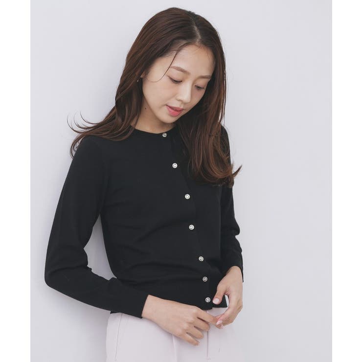 柄編みクルーネックカーディガン【洗濯機OK】《7col》 | index | 詳細画像13 