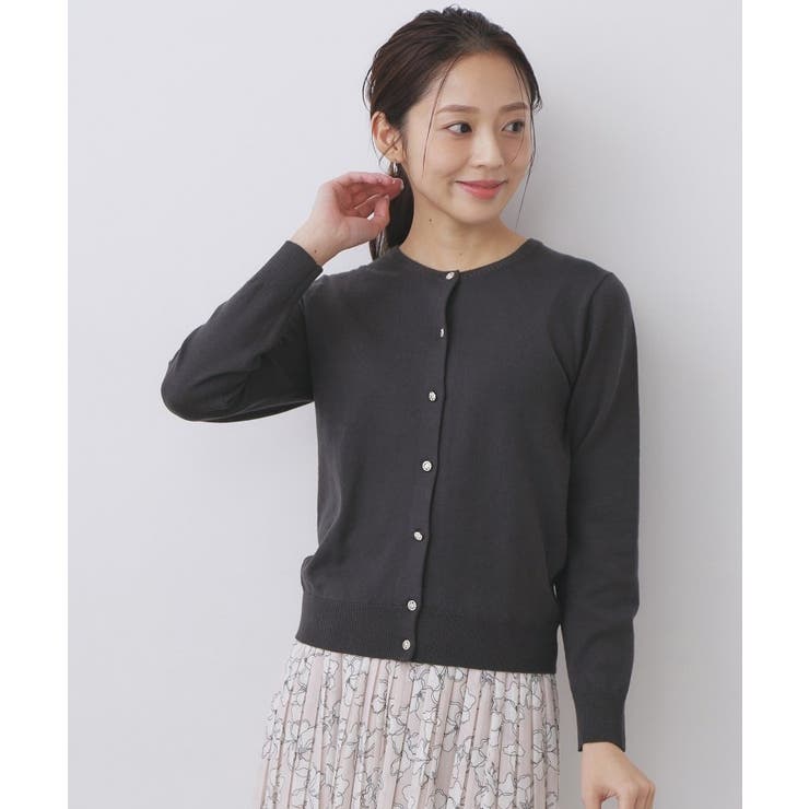 柄編みクルーネックカーディガン【洗濯機OK】《7col》 | index | 詳細画像21 