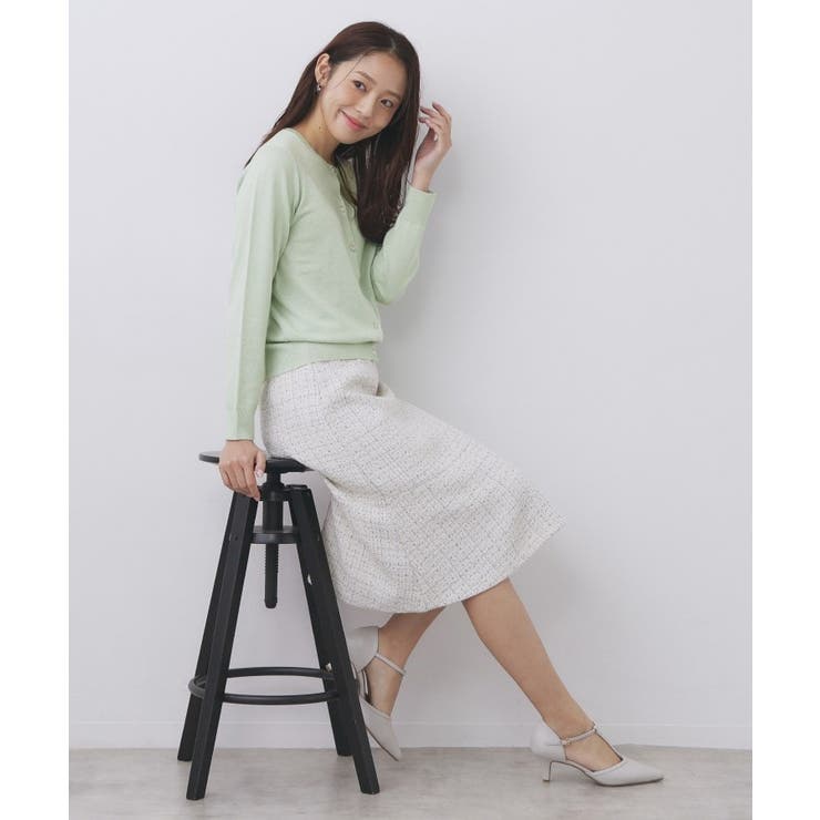 柄編みクルーネックカーディガン【洗濯機OK】《7col》 | index | 詳細画像27 